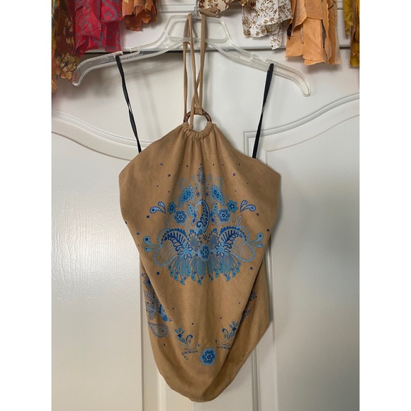 Vintage Y2K Suede Tie Halter - Picture 5 of 8